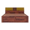 Jennings Solid Wood Queen Size Bed With Box Storage (Honey Finish)