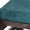 Houston Sheesham Wood Stool in Mahogany Finish & Turquoise Sea Velvet Cushion