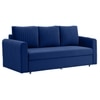 Melano 3 Seater Pull Out Sofa cum Bed  in Navy Blue Colour