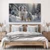The Castle Decor Snow Dog Wall Art Set of 5 Digital Painting 27x48 Inch