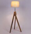 Crisscross Floor Lamp with Natural Wood Shade