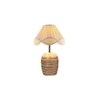 Vintage cotton off-white with White Brushed Wood Table Lamp