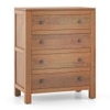 Walter Solid Wood Chest of Drawers in Amber Walnut Finish