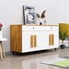 Hexa Red Multipurpose Storage Cabinet With 2 Drawer 4 Door in Giant Wood And Frosty White Colour