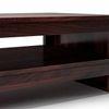 Epsilon Rectangular Solid Wood Coffee Table In Mahogany Finish