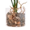 Transparent Glass Planter With Artificial Begonia Plant