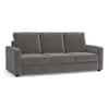 Apollo High Back 3 Seater Fabric Sofa in Ash Grey Velvet Colour