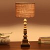 Devansh Beige Jute Table Lamp With  Wood Natural Base (7X7X21.25 Inches)-9
