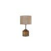 Colette Beige Bamboo Shade Table Lamp with Natural Wooden Base