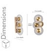 Zen Integrated 3 Light Led Wall Fitting In Brass Finish Metal With Frosted White Glass