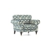 Amara 1 Seater Sofa In Blue Floral Damask Print
