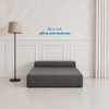 Sleepwell Sofa Cum Bed Single Seater Resitec Foam Grey 75x30x7 Inch