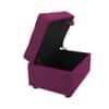 Doe Buck Tufted Storage Ottoman Bench in Purple Colour Fabric