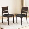 Cabalo Solid Wood Dining Chair Set Of 2 In Dark Walnut Finish