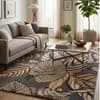 Presto Grey Floral Hand Tufted Wool Carpet 4X6 Feet