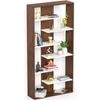 BLUEWUD Maxelle Engineered Wood Bookshelf Cabinet Book Rack Organizer with Shelves for Decor Display, Cabinet Floor Standing for Home Library (Brown Maple & White)