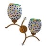 Devansh Metal Electric Wall Light in Gold Colour with Multi Shade Count of 2 Lights