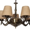Devansh Dual Gold  Antique Wall Mounted Lamp With Off-White Cotton Shade