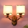 Eliante Cloth Shade Wall Lights Mild Steel & Fabric Material Antique & White Finish
