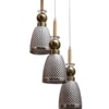 Eliante Cluster Hanging Lights Mild Steel, Wood & Glass Material Antique, Brown & Smoky Black Finish