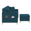 Daraco Velvet L shape 5 Seater Sofa in T Blue Color