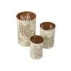 White Maple Votive Set Of 3 In White And Gold Colour