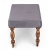 Bestone Sheesham Wood Accent 2 Seater Bench In Iron Grey Velvet