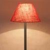 Mitchell Pink Natural Fiber Shade Floor Lamp with Black Iron Base