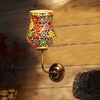 Devansh Metal Electric Wall Light in Gold Colour with Multicolor Shade Count of 1 Light