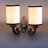Devansh Metal Electric Wall Light in Antique Gold Colour with White & Black Shade Count of 2 Lights