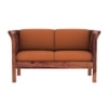 Haveli 2 Seater Wooden Sofa (Orange Colour, Teak Finish)