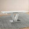 Caribu Glass 6 To 8 Seater Extendable Dining Table In White High Gloss Finish