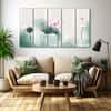 The Castle Decor Lotus Wall Painting Wooden Framed 27x48 Inch (Style 3)