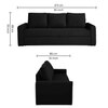Clevam 3 Seater Pull Out Sofa cum Bed  in Black Colour