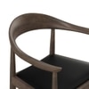 Dara Solid Wood Dining Chair in Danish Walnut Finish & Black Leatherette Colour