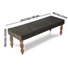 Cairo Solid Wood 2 Seater Bench In Grey Velvet Fabric