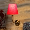 Devansh Metal Electric Wall Light in Gold Colour with Red Shade Count of 1 Light