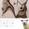 Handmade Wool Shaped Rug Modern Abstract Wave Brown Beige 8 x 10 Feet Carpet