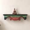 Multishade Colour Solid Wood Handcarved Navaranga Floating Wall Shelf with distres finish by DisooFashions