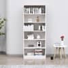Hexa Engineered Wood Bookshelf Multipurpose Storage Rack in Frosty White Colour