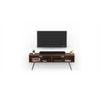 Averyl Engineering Wood TV Entertainment Unit Set Top Box Stand/TV Cabinet with Shelves for Books & Décor Display Unit with Black Pencil Legs, Ideal for 55 Inches (Brown Maple)