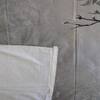 Grey & White Floral 400 TC Cotton Flat Super King Size Bedsheet With 2 Pilllow Covers