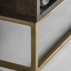 Kibo Solid Mango Wood Sideboard with 4 Door in Dark Finish with Metal Base