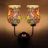 Devansh Metal Electric Wall Light in Gold Colour with Multicolor Shade Count of 2 Lights