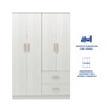 Ren 4 Door Engineered Wood Wardrobe in Silver Oak Finish