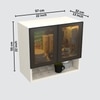 Aluminium Black Profile 2 Tinted Glass Handless Shutter  In Highland Pine Finish