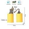 Devansh Metal Electric Wall Light in Yellow Colour with Yellow Shade Count of 2 Lights