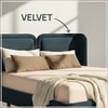 Nobella Opal King Size Bed in Grey Blue Velvet with Spherical Legs, Oak Wood Frame & Hydraulic Storage