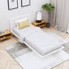 Hexa Engineered Wood Modern Single Bed With Headboard Without Storage In Frosty White