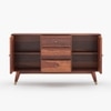 Rattan Sheesham Wood Sideboard In Honey Oak  Finish